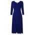 Leadingstar Women s Casual Long Sleeve A Line Fit and Flare Midi DressHE9M