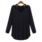 Leadingstar Women s Lady Fashion Casual V Neck Halter Long Sleeve Knit T Shirt Tops Blouse