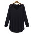 Leadingstar Women s Lady Fashion Casual V Neck Halter Long Sleeve Knit T Shirt Tops Blouse