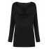 Leadingstar Women s Long Sleeve Sexy Loose Side Slit Knitting Blouse Top Deep V Neck Shirt