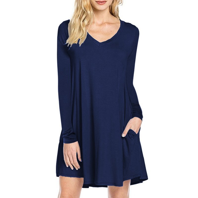 Leadingstar Women's V-neck T-shirt Dress