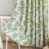 Leaf Printing Shading Window Curtain  with Hanging Holes 1 2 5m High Living Room Bedroom Drapes green