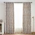 Leaf Printing Shading Window Curtain  with Hanging Holes 1 2 5m High Living Room Bedroom Drapes Coffee color