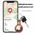 Leather Case Anti lost Device Location Tracker Keychain Protective Cover Compatible For Ios Airtag  single Hole Black Buckle  blue