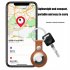 Leather Case Anti lost Device Location Tracker Keychain Protective Cover Compatible For Ios Airtag  single Hole Black Buckle  brown