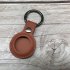 Leather Case Anti lost Device Location Tracker Keychain Protective Cover Compatible For Ios Airtag  single Hole Black Buckle  brown
