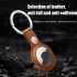 Leather Case Anti lost Device Location Tracker Keychain Protective Cover Compatible For Ios Airtag  single Hole Black Buckle  blue