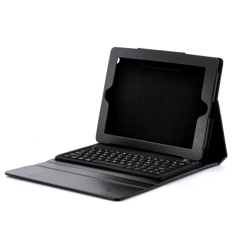 Black Leather Keyboard Case for iPad