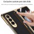 Leather Folding Mobile Phone  Case All inclusive Anti drop Creative Pen Slot Mobile Phone Cover Compatible For Zfold3 w22 White