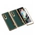 Leather Folding Mobile Phone  Case All inclusive Anti drop Creative Pen Slot Mobile Phone Cover Compatible For Zfold3 w22 green