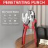 Leather Hole Punch Tool Multi Hole Sizes 45  Steel Puncher For Belts  Watch Bands  Straps  Dog Collars  Saddles  Shoes  Fabric  DIY Home  Craft Projects red