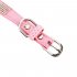Leather Rhinestone Diamante Dog Collar Soft Bow Tie Design for Cat Puppy Small Pet Pink S