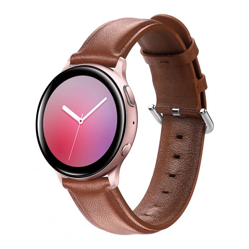 Leather Watch Strap for Sumsung Galaxy Watch Active/Active 2 Brown L code