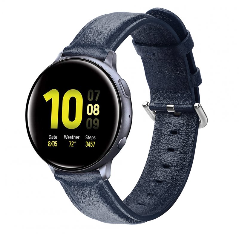 Leather Watch Strap for Sumsung Galaxy Watch Active/Active 2 Midnight Blue L Code