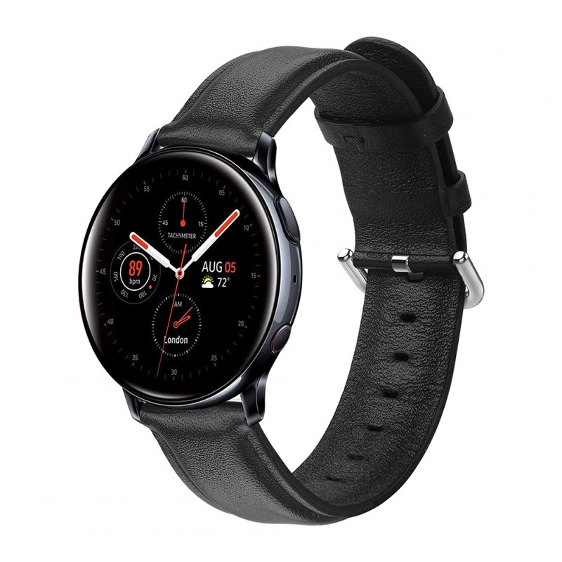 Leather Watch Strap for Sumsung Galaxy Watch Active/Active 2 Black L code