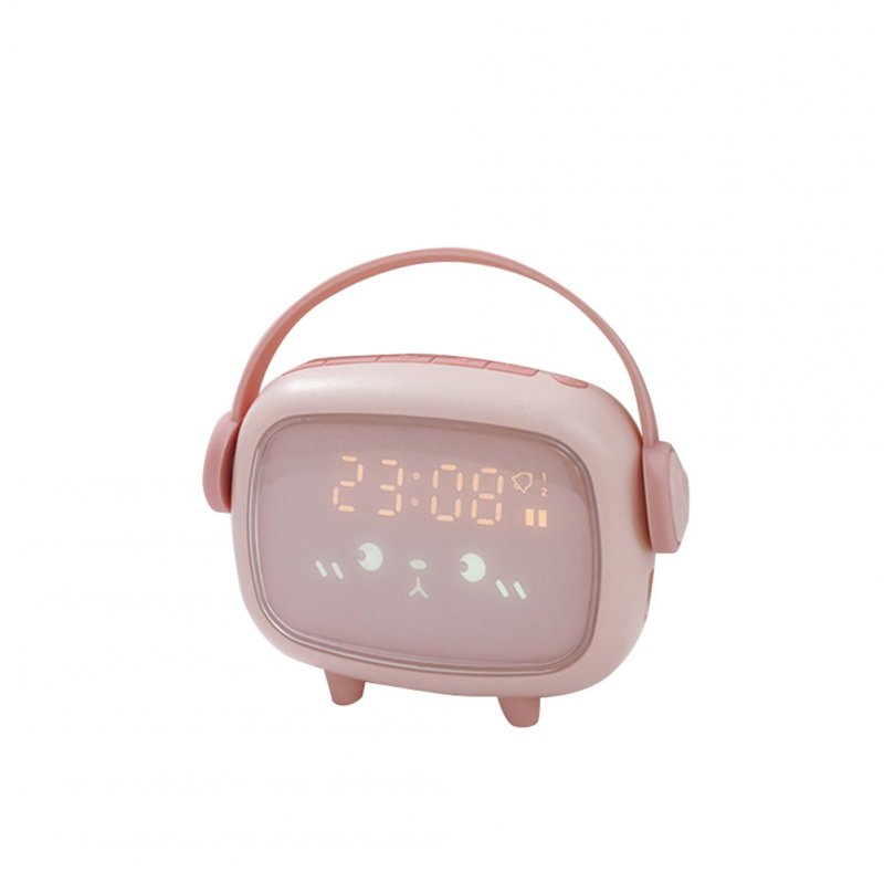 Led Alarm  Clock Charging Clock Multi-function Led Night Light Digital Alarm Clock Ordinary Style-Pink