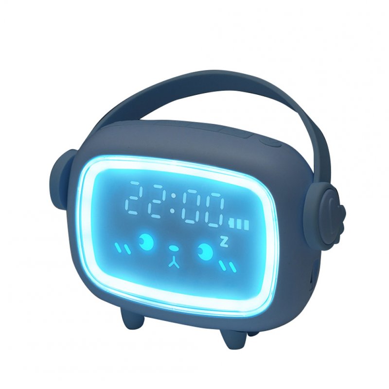 Led Alarm  Clock Charging Clock Multi-function Led Night Light Digital Alarm Clock Ordinary-light blue