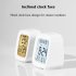 Led Alarm Clock With Backlight Battery Operated LCD Display Temperature Humidity Monitor For Home Use Office School yellow light white shell