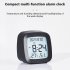 Led Alarm Clock With Backlight Battery Operated LCD Display Temperature Humidity Monitor For Home Use Office School yellow light white shell
