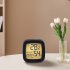 Led Alarm Clock With Backlight Battery Operated LCD Display Temperature Humidity Monitor For Home Use Office School yellow light white shell