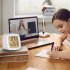 Led Alarm Clock With Backlight Battery Operated LCD Display Temperature Humidity Monitor For Home Use Office School yellow light white shell
