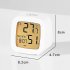 Led Alarm Clock With Backlight Battery Operated LCD Display Temperature Humidity Monitor For Home Use Office School yellow light white shell
