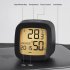 Led Alarm Clock With Backlight Battery Operated LCD Display Temperature Humidity Monitor For Home Use Office School yellow light white shell