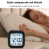 Led Alarm Clock With Backlight Battery Operated LCD Display Temperature Humidity Monitor For Home Use Office School yellow light white shell