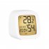 Led Alarm Clock With Backlight Battery Operated LCD Display Temperature Humidity Monitor For Home Use Office School yellow light white shell