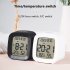 Led Alarm Clock With Backlight Battery Operated LCD Display Temperature Humidity Monitor For Home Use Office School yellow light white shell