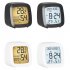 Led Alarm Clock With Backlight Battery Operated LCD Display Temperature Humidity Monitor For Home Use Office School yellow light white shell