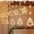 Led Christmas String Lights With Remote Control Snowflake Star Christmas Tree Led Fairy Lights For Christmas Decorations Colored light USB remote control