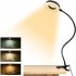 Led Clip on Desk Lamp 3 Modes 10 Brightness Levels Folding Eye Protection Flexible Arm Usb Reading Light black