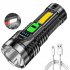 Led Cob Flashlight Usb Rechargeable Portable Super Bright Outdoor Camping Light Tent Searchlight  Green 