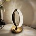Led Crystal Table Lamp Portable O shaped Dimmable Desk Lamp Night Light for Home Bedroom Bedside Decoration Golden