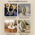 Led Crystal Table Lamp Portable O shaped Dimmable Desk Lamp Night Light for Home Bedroom Bedside Decoration Golden