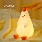 Led Cute Chicken Silicone Night Light Color Changing Patting Switch Lamp