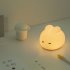 Led Cute Rabbit Silicone Night Light 3 Levels Adjustable Usb Bedroom Bedside Lamp With Timing Function Warm yellow light