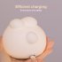 Led Cute Rabbit Silicone Night Light 3 Levels Adjustable Usb Bedroom Bedside Lamp With Timing Function Warm yellow light