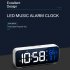 Led Digital Alarm Clock 12   24 Hour Adjustable Volume Brightness Mirror Clocks For Bedroom Home Office white