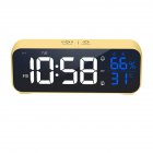 Led Digital Alarm Clock 12 / 24 Hour Adjustable Volume Brightness Mirror Clocks For Bedroom Home Office yellow