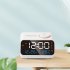 Led Digital Alarm Clock Fm Radio Dimming Rechargeable Temperature Humidity Meter with Snooze Function Black