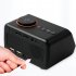 Led Digital Alarm Clock Fm Radio Dimming Rechargeable Temperature Humidity Meter with Snooze Function Black