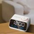Led Digital Alarm Clock Fm Radio Dimming Rechargeable Temperature Humidity Meter with Snooze Function Black