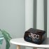 Led Digital Alarm Clock Fm Radio Dimming Rechargeable Temperature Humidity Meter with Snooze Function Black