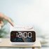Led Digital Alarm Clock Fm Radio Dimming Rechargeable Temperature Humidity Meter with Snooze Function Black
