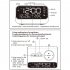 Led Digital Alarm Clock Fm Radio Dimming Rechargeable Temperature Humidity Meter with Snooze Function Black