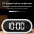 Led Digital Alarm Clock Large Display Dimming Adjustable Brightness Table Mirror Clocks With Memory Function black