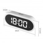 Led Digital Alarm Clock Large Display Dimming Adjustable Brightness Table Mirror Clocks With Memory Function White