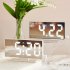 Led Digital Alarm Clock Large Display Electronic Curved Screen Desk Clock With Power Off Memory Function White shell white light